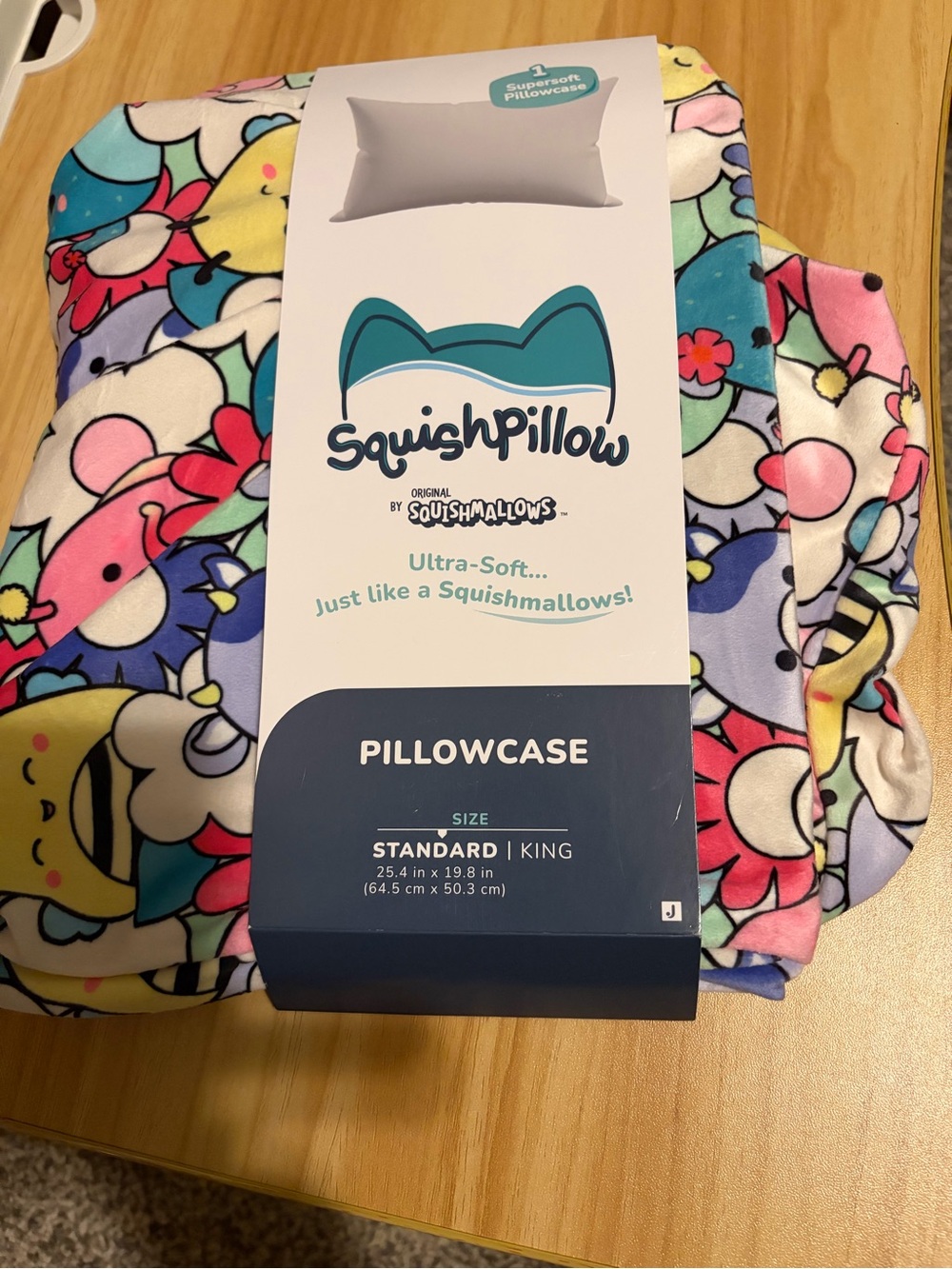 Squishmallows Multicolor Cartoon Plush Pillowcase - Pink Blue Yellow Green